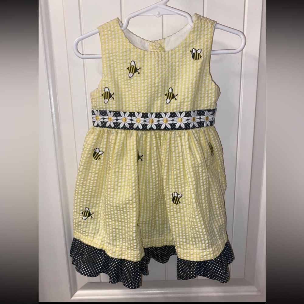 Yellow Bee-Printed Dress for Little Girls - Size 18 Months